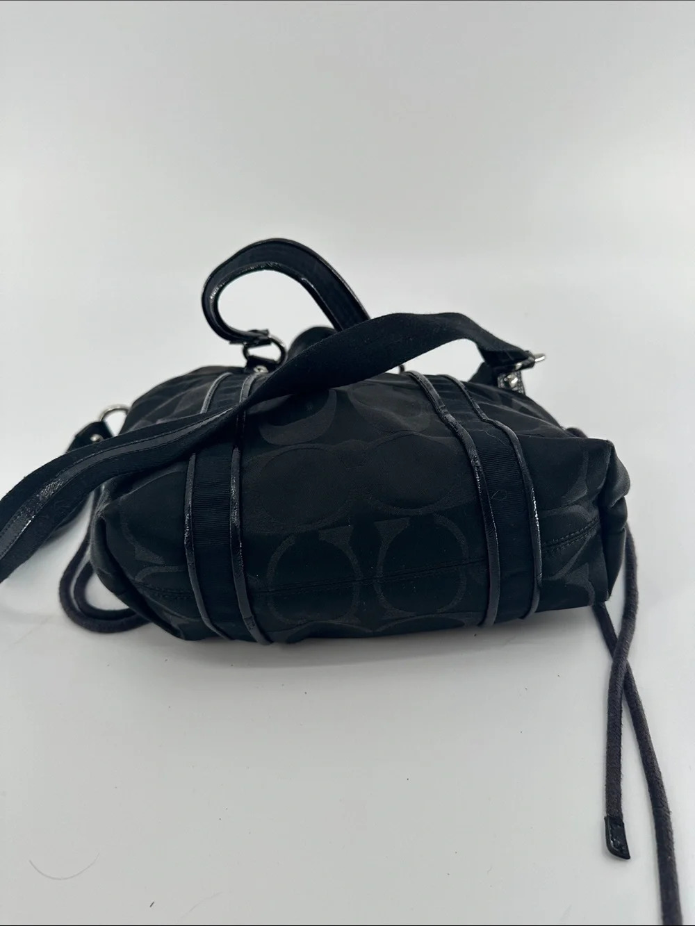 Coach Black Signature Nylon Shoulder Bag